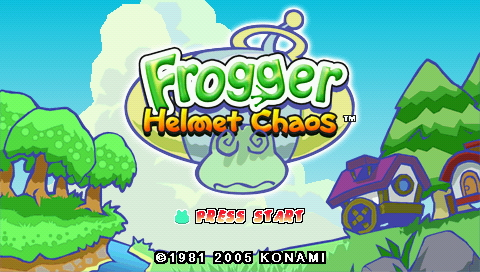 Frogger Helmet Chaos title screen for PSP
